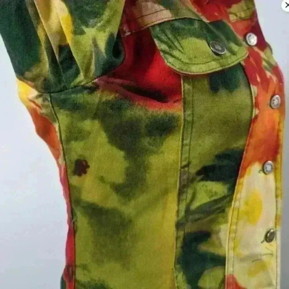 Vintage Léa Kanth Bright Floral Denim Ensemble (Rare) - Picture 9 of 15